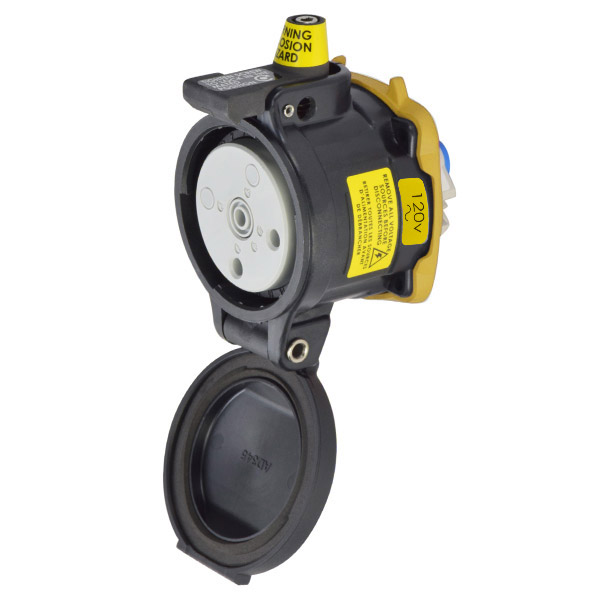 35-34165-HAZ - DS30 RECEPTACLE POLY BLACK SIZE 3 TYPE 4X 1P+N+G 30A 120 VAC 60 Hz NO AUX